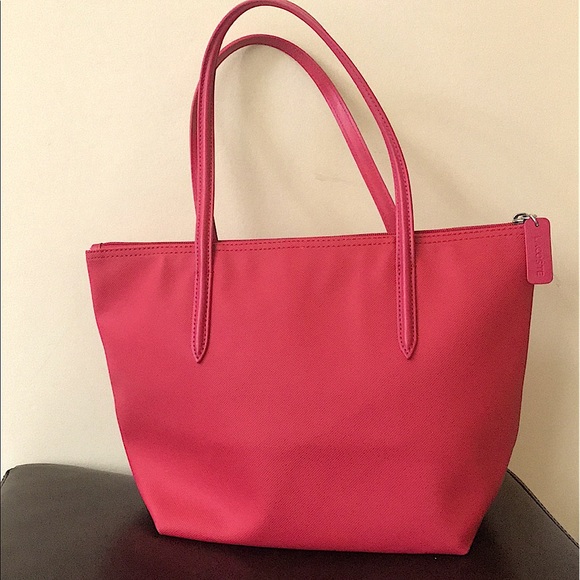 LACOSTE Women's Tote Bag In Sangria excellent condition ⭐️⭐️⭐️⭐️ - Picture 9 of 10